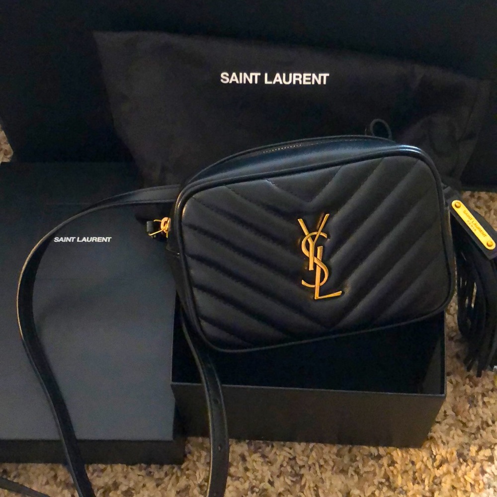 YSL bum bag black with gold hardware